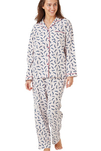 INDIGO SKY <BR>
Dotty Dachshund Cosy Brushed Cotton Printed Pyjama Set
Ivory <BR>