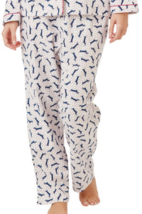 INDIGO SKY <BR>
Dotty Dachshund Cosy Brushed Cotton Printed Pyjama Set
Ivory <BR>