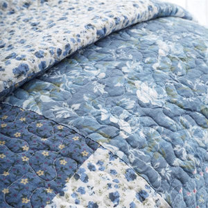 BIANCA <BR>
Limited Edition Patchwork Bedspread <BR>
Blue <BR>