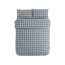 Load image into Gallery viewer, LONG ISLAND by HELENA SPRINGFIELD&lt;BR&gt;
Cosy Check Brushed Cotton Duvet Cover Set &lt;BR&gt;
Blue &lt;BR&gt;
