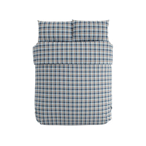 LONG ISLAND by HELENA SPRINGFIELD<BR>
Cosy Check Brushed Cotton Duvet Cover Set <BR>
Blue <BR>