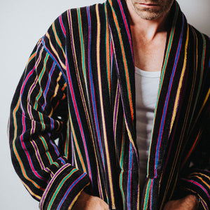 BOWN OF LONDON <BR>
Mozart Men's Dressing Gown <BR>
Striped Multi <BR>