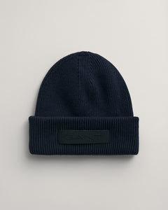 GANT <BR>
Cotton Ribbed Knit Beanie <BR>
Navy or Cream <BR>