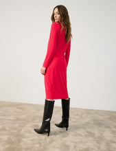 Load image into Gallery viewer, TAIFUN &lt;BR&gt;
Feminine dress with a cowl neckline &lt;BR&gt;
Red &lt;BR&gt;
