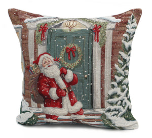 PEGGY WILKINS <BR>
Santa's In Town Cushion <BR>
Multi <BR>