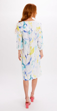 Load image into Gallery viewer, DOLCEZZA&lt;BR&gt;
Feminine Brushstroke Linen Dress&lt;BR&gt;
Aqua&lt;BR&gt;
