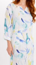 Load image into Gallery viewer, DOLCEZZA&lt;BR&gt;
Feminine Brushstroke Linen Dress&lt;BR&gt;
Aqua&lt;BR&gt;
