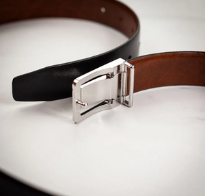 OXFORD LEATHERCRAFT<BR>
Ibex 35mm Formal Reversible Belt<BR>
Black/Tan and Black/Burgundy<BR>