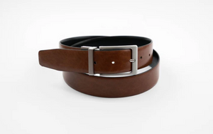 OXFORD LEATHERCRAFT<BR>
Ibex 35mm Formal Reversible Belt<BR>
Black/Tan and Black/Burgundy<BR>