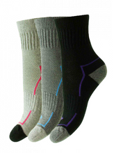 Load image into Gallery viewer, HJ SOCK GROUP&lt;BR&gt;
3 Pair Pack Short Cotton Socks&lt;BR&gt;
Multi&lt;BR&gt;
