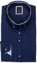 Load image into Gallery viewer, ANDRE&lt;BR&gt;
Baggot Long Sleeve Shirt&lt;BR&gt;
Navy/Blue&lt;BR&gt;
