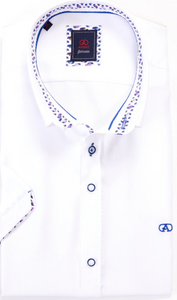 MEYER<BR>
Baggot Short Sleeve Shirt<BR>
Blue/White<BR>