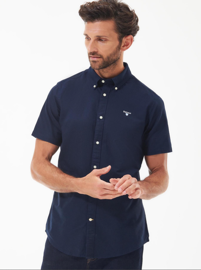 BARBOUR<BR>
Oxtwon Short Sleeve Shirt<BR>
Navy/Pink<BR>