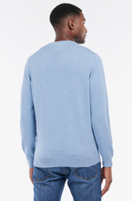 Load image into Gallery viewer, BARBOUR&lt;BR&gt;
Pima Cotton Crew Jumper&lt;BR&gt;
Light Blue/Pink&lt;BR&gt;
