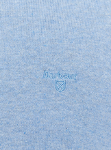 Load image into Gallery viewer, BARBOUR&lt;BR&gt;
Pima Cotton Crew Jumper&lt;BR&gt;
Light Blue/Pink&lt;BR&gt;
