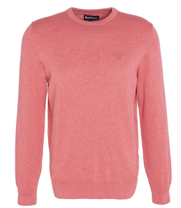 BARBOUR<BR>
Pima Cotton Crew Jumper<BR>
Light Blue/Pink<BR>