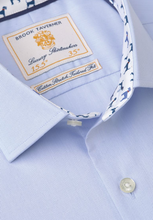 Load image into Gallery viewer, BROOK TAVERNER&lt;BR&gt;
Regular and Tailored Fit Herringbone Cotton Stretch Shirt&lt;BR&gt;
Sky Blue&lt;BR&gt;
