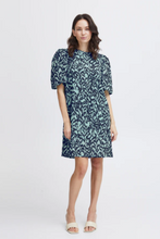 Load image into Gallery viewer, FRANSA&lt;BR&gt;
Sanka Dress&lt;BR&gt;
Aqua/Navy&lt;BR&gt;
