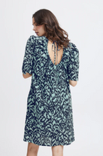 Load image into Gallery viewer, FRANSA&lt;BR&gt;
Sanka Dress&lt;BR&gt;
Aqua/Navy&lt;BR&gt;
