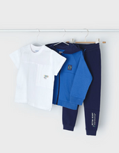 Load image into Gallery viewer, MAYORAL&lt;BR&gt;
3 Piece Contrast Tracksuit Set Riviera&lt;BR&gt;
Blue &lt;BR&gt;
