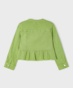 MAYORAL<BR>
Twill Ruffle Jacket<BR>
Apple<BR>