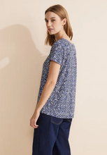 Load image into Gallery viewer, STREET ONE&lt;BR&gt;
Material Mix Print Top&lt;BR&gt;
Royal Blue&lt;BR&gt;
