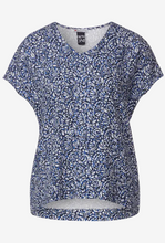 Load image into Gallery viewer, STREET ONE&lt;BR&gt;
Material Mix Print Top&lt;BR&gt;
Royal Blue&lt;BR&gt;
