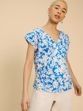 Load image into Gallery viewer, WHITE STUFF&lt;BR&gt;
Rae Oraganic Cotton Vest Top&lt;BR&gt;
Blue/Orange&lt;BR&gt;
