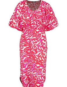 TAIFUN<BR>
Digital Red Patterned Dress<BR>
Red<BR>