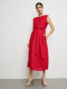 TAIFUN<BR>
Sleeveless Textured Dress<BR>
Red<BR>