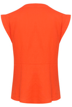 Load image into Gallery viewer, INWEAR&lt;BR&gt;
Ellie Linen V Top Blouse&lt;BR&gt;
Tomato&lt;BR&gt;
