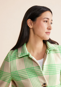 STREET ONE<BR>
Short Check Jacket<BR>
Green<BR>