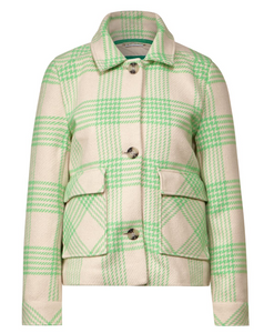 STREET ONE<BR>
Short Check Jacket<BR>
Green<BR>