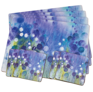 TRADESTOCK HOME<BR>
IStyle 4X Cornflower Placemats/ Coasters<BR>