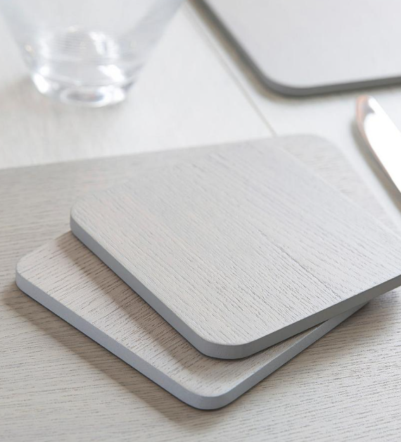 TRADESTOCK HOME<BR>
IStyle 4X Grey Wood Coasters<BR>
Grey<BR>