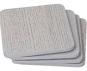 TRADESTOCK HOME<BR>
IStyle 4X Grey Wood Coasters<BR>
Grey<BR>