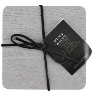 TRADESTOCK HOME<BR>
IStyle 4X Grey Wood Coasters<BR>
Grey<BR>