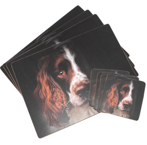 TRADESTOCK HOME<BR>
IStyle 4X Springer Spaniel Placemats/Coasters<BR>