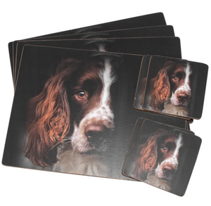 TRADESTOCK HOME<BR>
IStyle 4X Springer Spaniel Placemats/Coasters<BR>