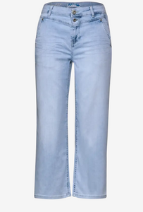 STREET ONE<BR>
7/8 Jeans Culotte Ultra Bleached Wash<BR>
Blue<BR>