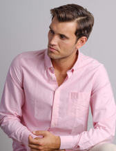 Load image into Gallery viewer, VEDONEIRE&lt;BR&gt;
Long Sleeve Oxford Shirt&lt;BR&gt;
Blue, Pink, White&lt;BR&gt;
