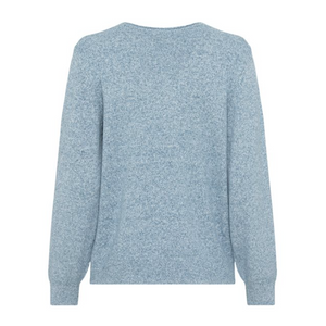 OLSEN<BR>
Long Sleeve Knit Jumper in Henry Fit<BR>
Blue<BR>