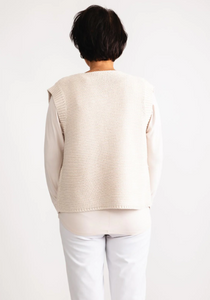 OLSEN<BR>
Henry Knitted Sleeveless Cardigan<BR>
Beige<BR>