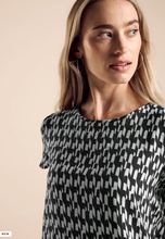 Load image into Gallery viewer, STREET ONE&lt;BR&gt;
Materialmix T-Shirt&lt;BR&gt;
Black Pattern&lt;BR&gt;
