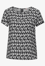 Load image into Gallery viewer, STREET ONE&lt;BR&gt;
Materialmix T-Shirt&lt;BR&gt;
Black Pattern&lt;BR&gt;
