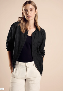 STREET ONE<BR>
Blouson with Embroidery Jacket<BR>
Black<BR>