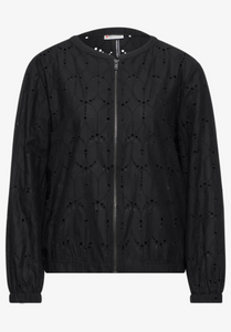 STREET ONE<BR>
Blouson with Embroidery Jacket<BR>
Black<BR>