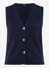 Load image into Gallery viewer, MORE AND MORE&lt;BR&gt;
Knitted Vest&lt;BR&gt;
Navy&lt;BR&gt;
