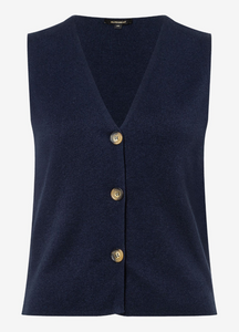 MORE AND MORE<BR>
Knitted Vest<BR>
Navy<BR>