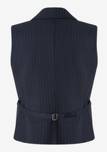 Load image into Gallery viewer, MORE AND MORE&lt;BR&gt;
Pinstripe Vest&lt;BR&gt;
Navy&lt;BR&gt;
